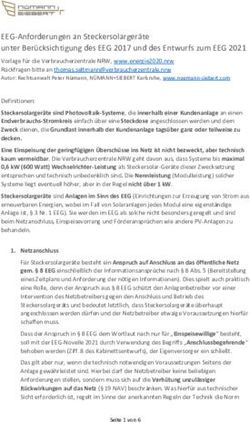 EEG-Anforderungen an Steckersolarger&auml;te unter Ber&uuml;cksichtigung des EEG 2017 und des Entwurfs zum EEG 2021