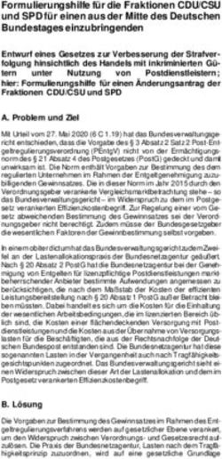 Formulierungshilfe f&uuml;r die Fraktionen CDU/CSU und SPD f&uuml;r einen aus der Mitte des Deutschen Bundestages einzubringenden