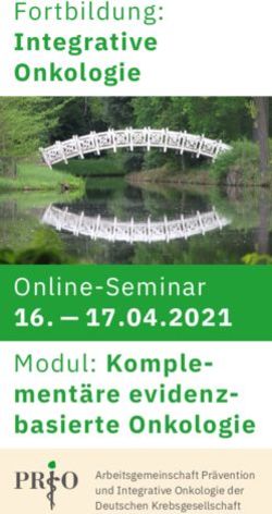 Integrative Onkologie - Fortbildung:- 17.04.2021 Modul: Komple-ment&auml;re evidenz-basierte Onkologie