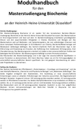 Modulhandbuch Masterstudiengang Biochemie - an der Heinrich-Heine-Universit&auml;t D&uuml;sseldorf - Heinrich-Heine-Universit&auml;t