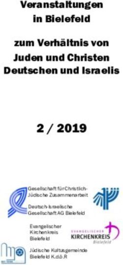 2 / 2019 Veranstaltungen in Bielefeld zum Verhältnis von Juden und Christen Deutschen und Israelis