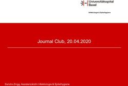 Journal Club, 20.04.2020 - Sandra Zingg, Assistenzärztin Infektiologie & Spitalhygiene