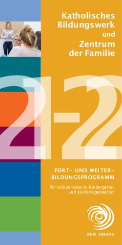 Katholisches Bildungswerk - und - Fort- und weiter-Bildungsprogramm - KBW Erding