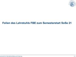 FOLIEN DES LEHRSTUHLS FBE ZUM SEMESTERSTART SOSE 21 - LEHRSTUHL FÜR FRÜHKINDLICHE BILDUNG UND ERZIEHUNG - UNI ...