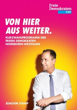 VON HIER AUS WEITER. KURZWAHL PROGRAMM DER FREIEN DEMOKRATEN NORDRHEIN-WESTFALEN - FDP NRW