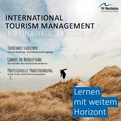 An der Fachhochschule Westküste - INTERNATIONAL TOURISM MANAGEMENT - FH Westküste