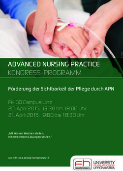 ADVANCED NURSING PRACTICE KONGRESS-PROGRAMM