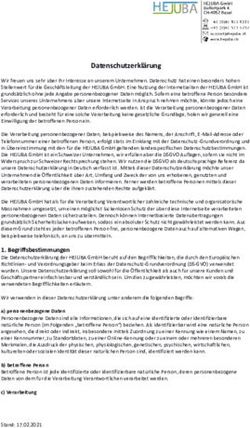 Datenschutzerkl&auml;rung - HEJUBA