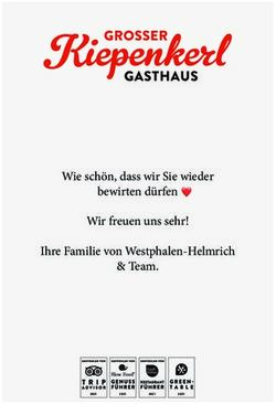 Wie sch&ouml;n, dass wir Sie wieder bewirten d&uuml;rfen Wir freuen uns sehr! Ihre Familie von Westphalen-Helmrich & Team.