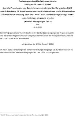 Festlegungen des GKV-Spitzenverbandes nach 150a Absatz 7 SGB XI &uuml;ber die Finanzierung von Sonderleistungen w&auml;hrend der Coronavirus SARS...