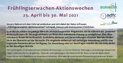 Fr&uuml;hlingserwachen-Aktionswochen 25. April bis 30. Mai 2021