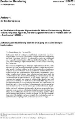 Antwort der Bundesregierung - Deutscher Bundestag