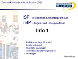 INFO 1 ISP - INTEGRIERTES SEMESTERPRAKTIKUM TBP - TAGES- UND BLOCKPRAKTIKUM - ZENTRUM F&Uuml;R SCHULPRAKTISCHE STUDIEN (ZFS)