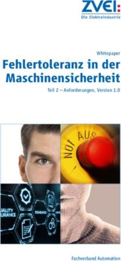 Fehlertoleranz in der Maschinensicherheit - Whitepaper Teil 2 - Anforderungen, Version 1.0 - Fachverband Automation - ZVEI