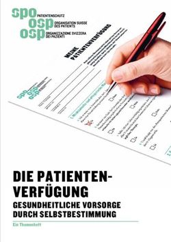 Die Patienten-verf&uuml;gung - gesunDheitliche vorsorge Durch selbstbestimmung ein themenheft
