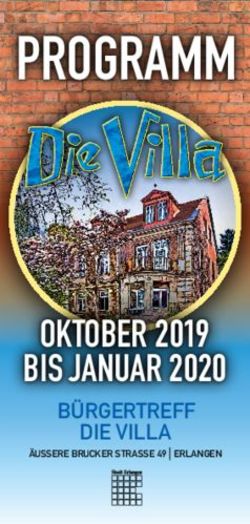 PROGRAMM - OKTOBER 2019 BIS JANUAR 2020 B&Uuml;RGERTREFF DIE VILLA - B&uuml;rgertreff Die Villa & Angertreff