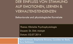 DER EINFLUSS VON STIMMUNG AUF EMOTIONEN, LERNEN & VERHALTENSTENDENZEN - Behaviorale und physiologische Korrelate
