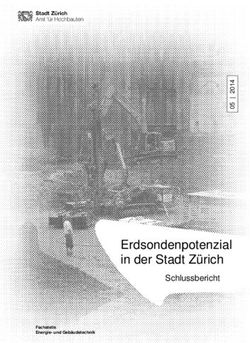 Erdsondenpotenzial in der Stadt Zürich - Schlussbericht Fachstelle Energie- und Gebäudetechnik