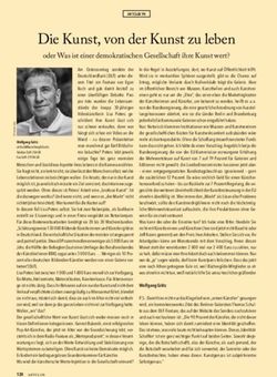 Die Kunst, von der Kunst zu leben - oder Was ist einer demokratischen Gesellschaft ihre Kunst wert? - Grafikbrief