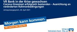 VR Bank in der Krise gewachsen - Corona-Stresstest erfolgreich bestanden - Ausrichtung an ver&auml;nderten Rahmenbedingungen