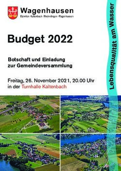 Budget 2022 Botschaft und Einladung zur Gemeindeversammlung - Freitag, 26. November 2021, 20.00 Uhr in der Turnhalle Kaltenbach - Gemeinde Wagenhausen