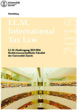 LL.M. International Tax Law - LL.M.-Studiengang 2015/2016 Rechtswissenschaftliche Fakultät der Universität Zürich