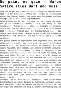 No pain, no gain - Warum Satire alles darf und muss - Leveret Pale