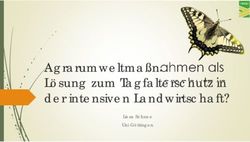 AGRARUMWELTMAßNAHMEN ALS LÖSUNG ZUM TAGFALTERSCHUTZ IN DER INTENSIVEN LANDWIRTSCHAFT? - LIESA SCHNEE UNI GÖTTINGEN - UFZ