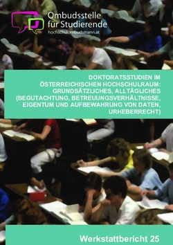 Werkstattbericht 25 - DOKTORATSSTUDIEN IM ÖSTERREICHISCHEN HOCHSCHULRAUM: GRUNDSÄTZLICHES, ALLTÄGLICHES BEGUTACHTUNG, BETREUUNGSVERHÄLTNISSE ...