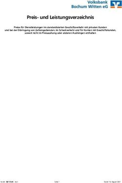 Preis- und Leistungsverzeichnis - Volksbank Bochum Witten eG
