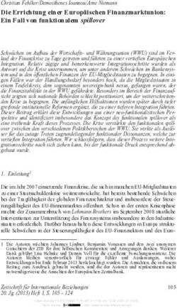 Die Errichtung einer Europäischen Finanzmarktunion: Ein Fall von funktionalem spillover - Nomos eLibrary