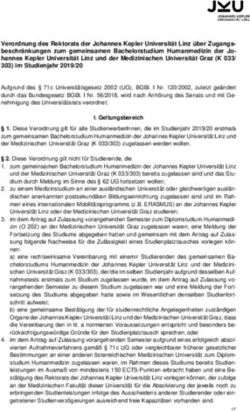 Verordnung des Rektorats der Johannes Kepler Universit&auml;t Linz &uuml;ber Zugangs-beschr&auml;nkungen zum gemeinsamen Bachelorstudium Humanmedizin der Jo...