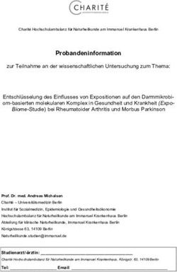 Probandeninformation zur Teilnahme an der wissenschaftlichen Untersuchung zum Thema: Entschl&uuml;sselung des Einflusses von Expositionen auf den ...