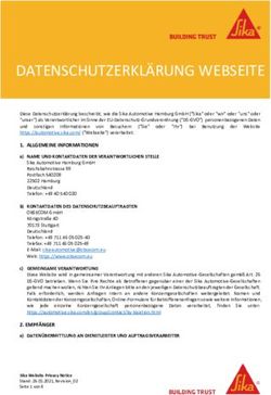 DATENSCHUTZERKL&Auml;RUNG WEBSEITE - Sika Industry