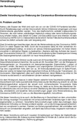 Verordnung der Bundesregierung Zweite Verordnung zur &Auml;nderung der Coronavirus-Einreiseverordnung A. Problem und Ziel - Bundesgesundheitsministerium
