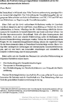 Effekte der Fr&uuml;hbewertung patentgesch&uuml;tzter Arzneimittel auf die for-schende pharmazeutische Industrie - Peter Lang Publishing