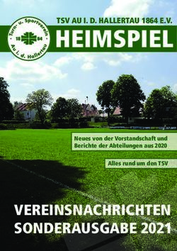 HEIMSPIEL - VEREINSNACHRICHTEN SONDERAUSGABE 2021 - TSV AU I. D. HALLERTAU 1864 E.V.