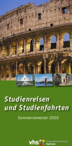 Studienreisen und Studienfahrten - Sommersemester 2020 - KVHS Saarlouis
