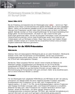 PC-Hardware Hinweise f&uuml;r Wings Platinum AV Stumpfl GmbH