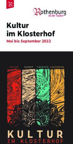 Kultur im Klosterhof Mai bis September 2022 - R - Rothenburg ob der Tauber