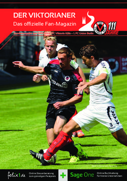 DER VIKTORIANER Das offi zielle Fan-Magazin - Sonderausgabe zum DFB-Pokal: FC Viktoria K&ouml;ln - 1. FC Union Berlin