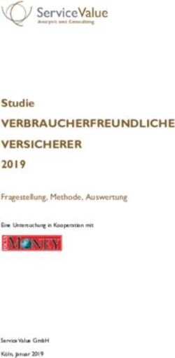 VERBRAUCHERFREUNDLICHE VERSICHERER - Studie 2019 Fragestellung, Methode, Auswertung