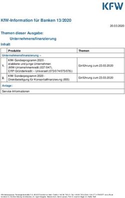 KFW-INFORMATION F&Uuml;R BANKEN 13/2020 THEMEN DIESER AUSGABE