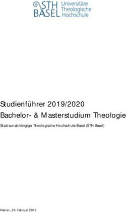 Studienführer 2019/2020 Bachelor- & Masterstudium Theologie - Staatsunabhängige Theologische Hochschule Basel (STH Basel)