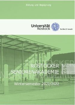 Wintersemester 2021/2022 - Bildung und Begegnung - Uni Rostock