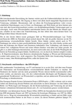 Welt Weite Wissenschaften - Internet, Fernsehen und Probleme der Wissen-schaftsvermittlung - Internet, Fernsehen und ...