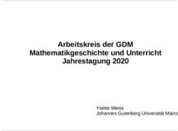 Arbeitskreis der GDM Mathematikgeschichte und Unterricht Jahrestagung 2020 - Ysette Weiss Johannes Gutenberg Universität Mainz - Uni Mainz