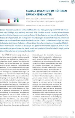 SOZIALE ISOLATION IM H&Ouml;HEREN ERWACHSENENALTER