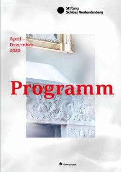 Programm April - Dezember 2020 - Stiftung Schloss Neuhardenberg