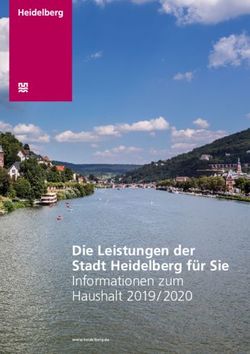 Die Leistungen der Stadt Heidelberg für Sie Informationen zum Haushalt 2019 / 2020